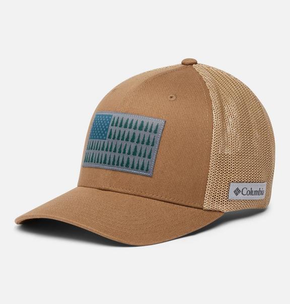 Columbia PFG Mesh Tree Flag Hats Brown For Men's NZ36295 New Zealand